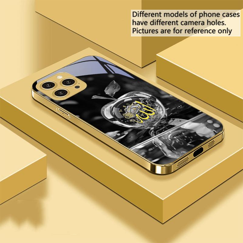 Кристалл Для Apple Зеленый Для IPhone 16 Pro Max 15 P ro 14 13 Plus 12 Mini 11Pro Max XS Max XR Золотой чехол для телефона из закаленного стекла