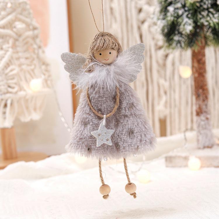 Lovely Christmas Angel Plush Doll Hanging Pendant Christmas Decoration for Home Christmas Tree Decorations Xmas New Year Gifts