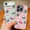 Cherry Bowknots Lips Disco Ball Pattern Case For iPhone 17 Pro Max iPhone 16 Pro Max 15 14 13 12 11 16E Air Luxury Leather Texture Silicone Cover