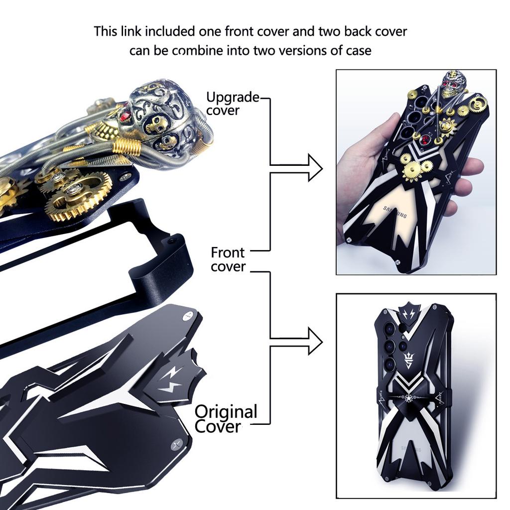Чехол для мобильного телефона Samsung Galaxy S22 Ultra 5G, противоударный, из алюминиевого сплава, в готическом стиле