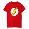 DC Comics Womens/Ladies The Flash Distressed Logo Boyfriend Fit Cotton Boyfriend T-Shirt