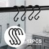 12 Pack Bathroom Shower Curtain Hooks, Metal Shower Curtain Rings Set, Rust-Resistant S Shaped Decorative Shower Hooks