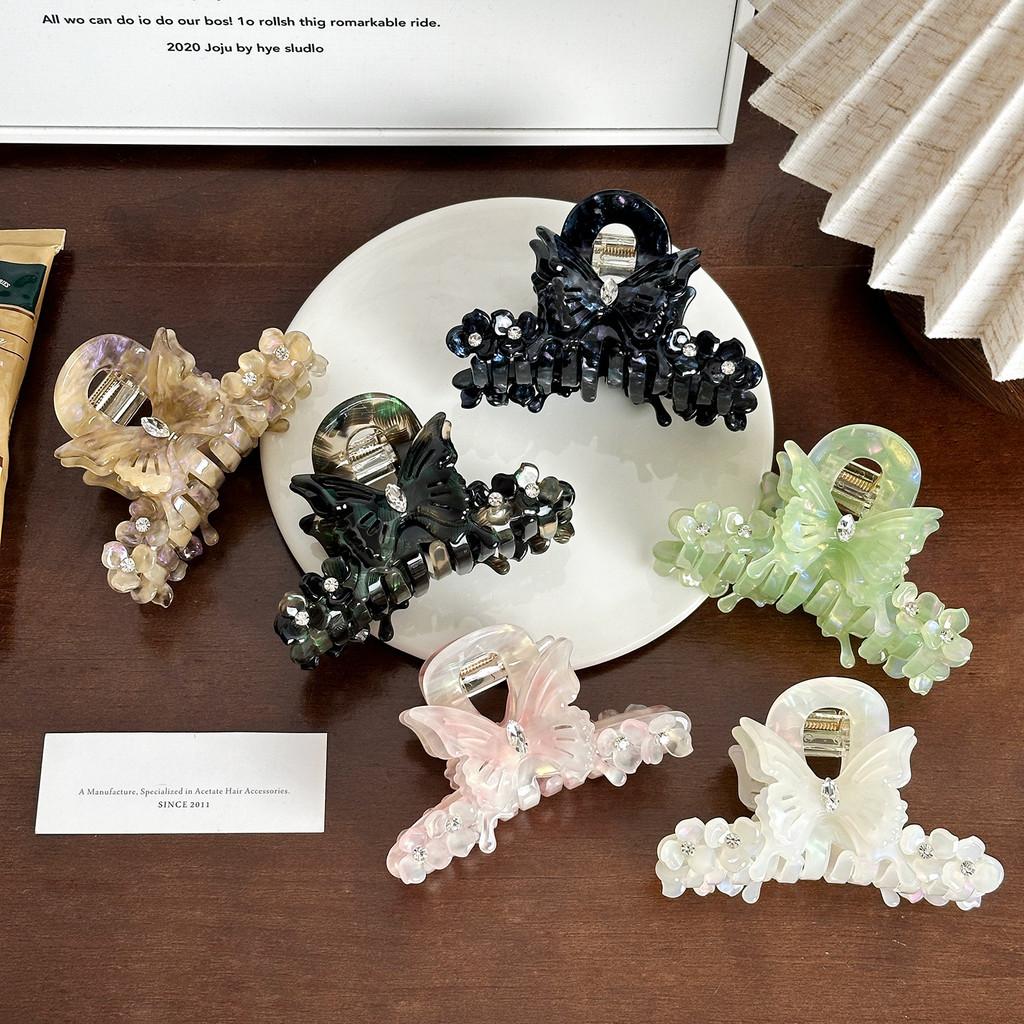 Rhinestone Butterfly Glamorous Hair Claw Clip For Trendy Updo And Styles Ponytail