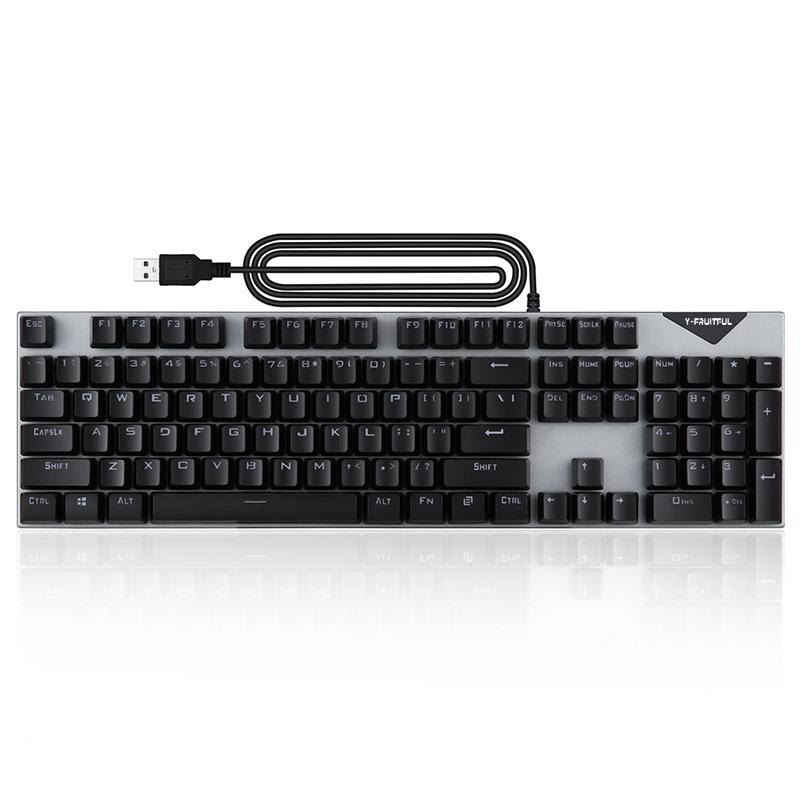 Y-FRUITFUL K137 Wired Mechanical Keyboard 104 Keys RGB Backlit Blue/Red Switch Gaming Keyboard