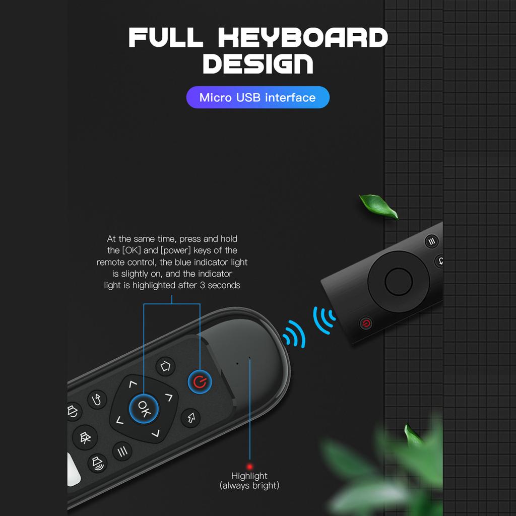 Wechip H6 Пульт дистанционного управления 2,4G Беспроводная воздушная мышь Мини-клавиатура ИК-управление Гироскопическим датчиком Smart Remote
