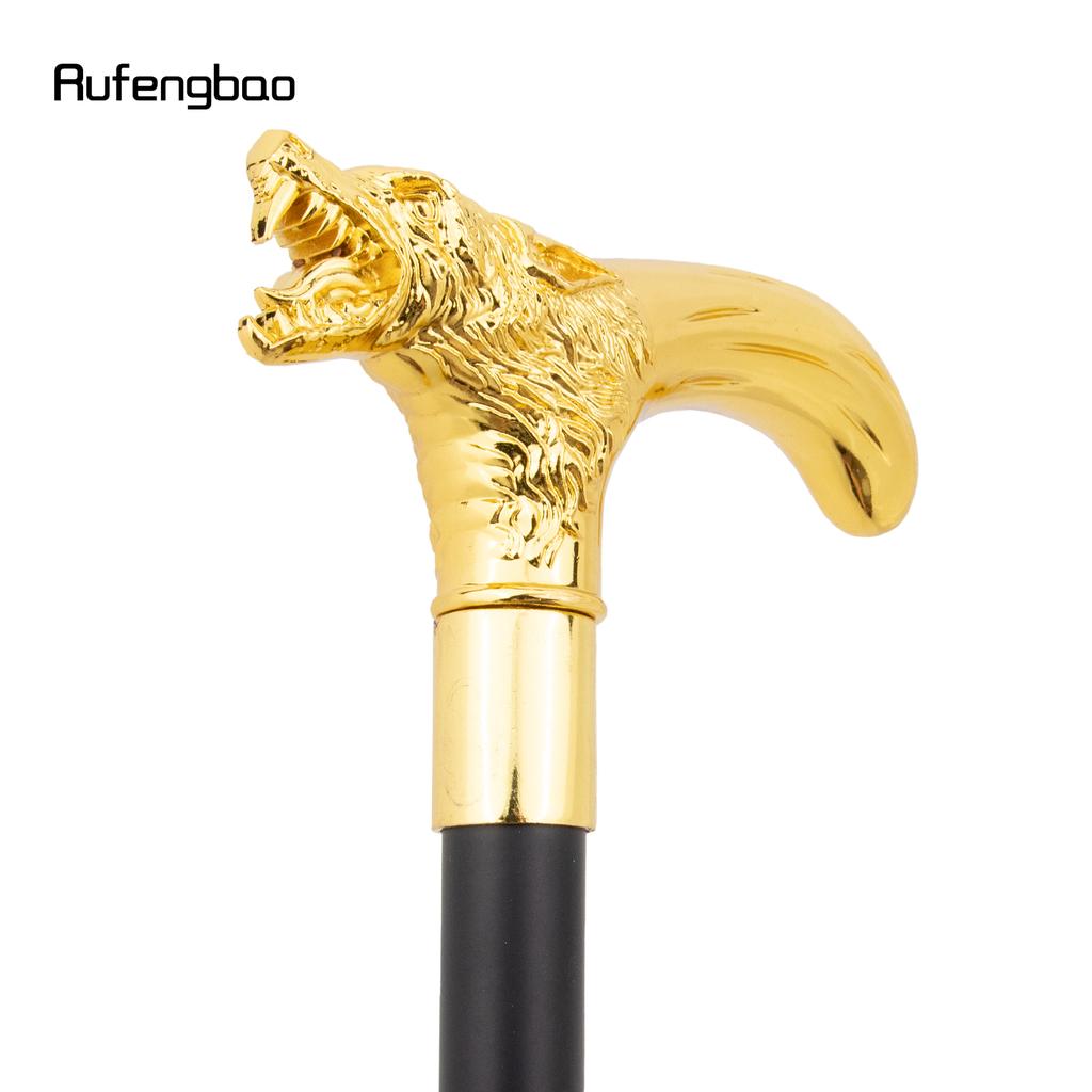Трость для ходьбы с золотой головой волка, модная декоративная трость для джентльмена, элегантная трость для косплея, набалдашник 92 см
