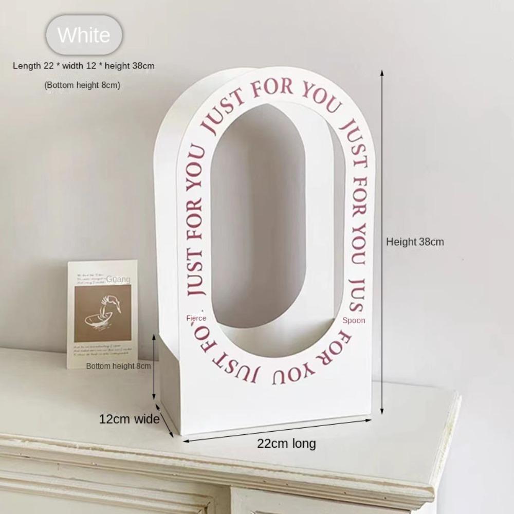 Valentine Day Flowers Packing Box with Handle Handheld Flower Basket Practical Flower Basket