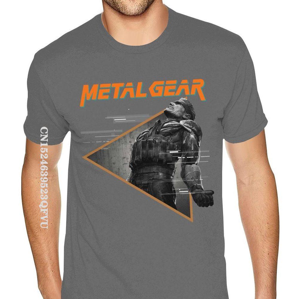 Дешевые фирменные футболки Metal Gear Solid, мужские футболки на заказ в английском стиле, мужские ретро-хлопковые футболки в готическом стиле