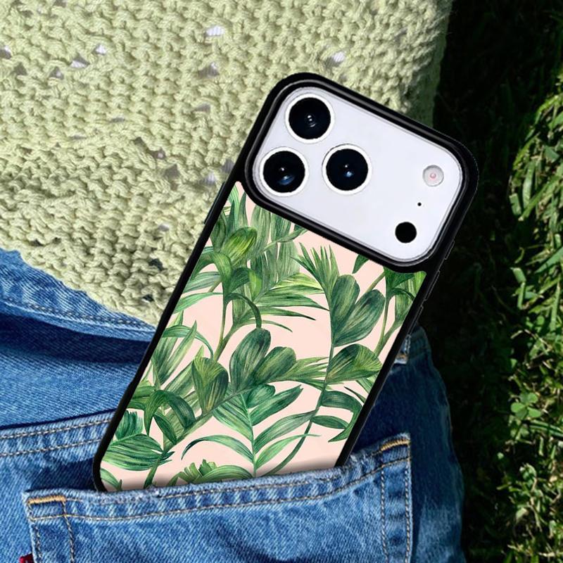 Palm tree Leaves Plant Flower mobile phone case Compatible with IPhone 17 16 15 14 13 12 11Pro Max 17 Air cover