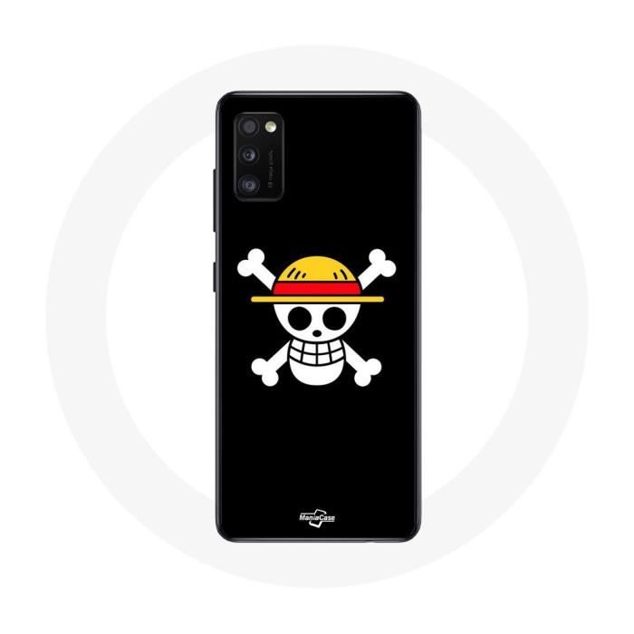 Coque pour Oppo A16 One Piece Manga Tete de Mort Fond Noir