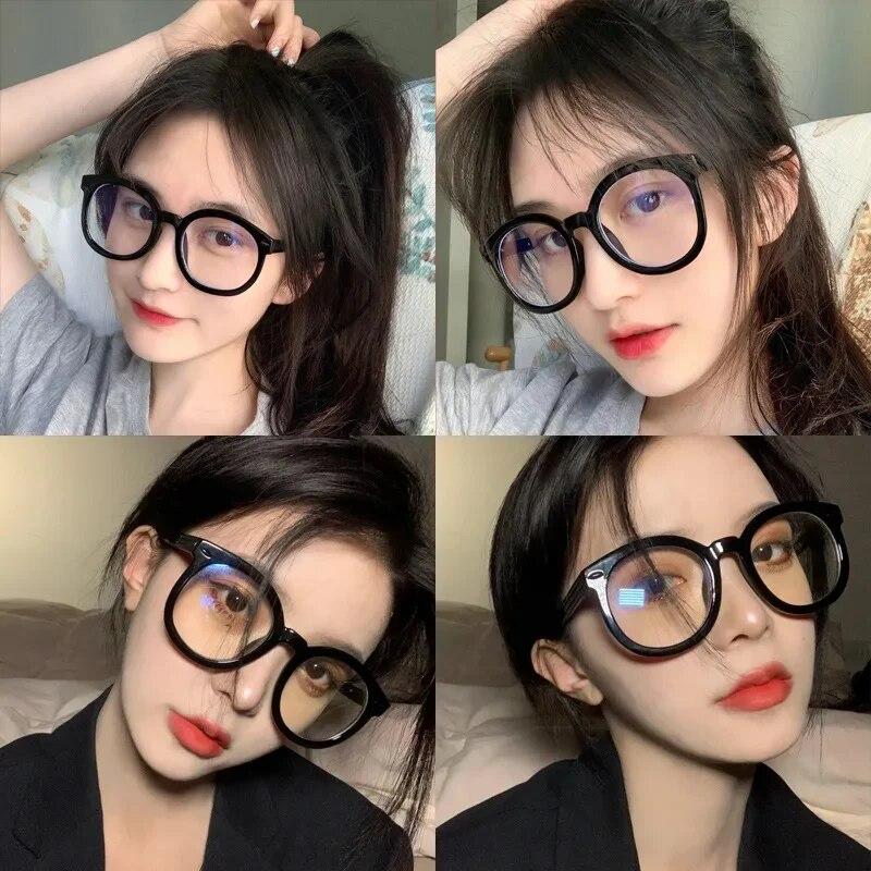 Большие черные очки для близорукости для мужчин и женщин с круглой оправой, очки для близорукости, оптические очки, диоптрии от -0,5 до -6,0