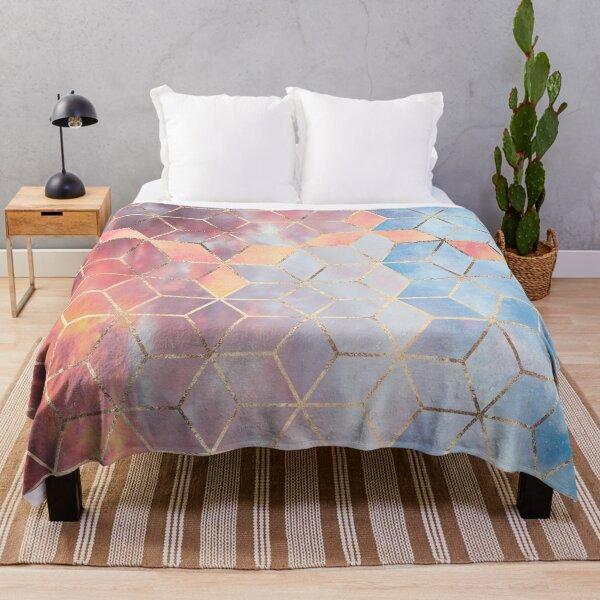 Soft and Gradual Change of Color Cube Blanket Lunch Break Thermal Blanket Sheet Bedspread Flannel Blanket