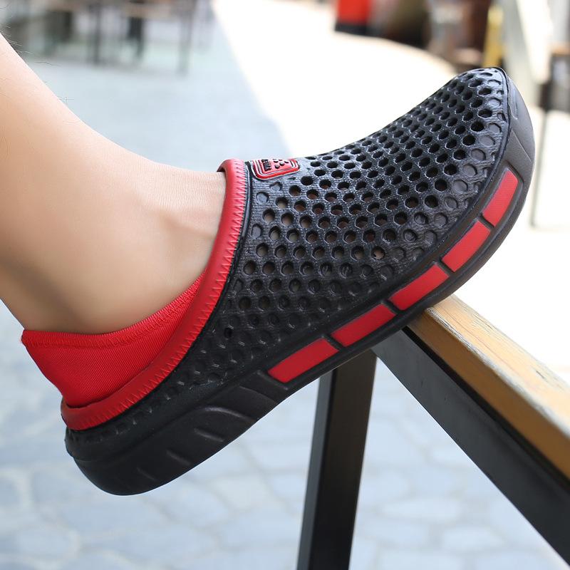 Foreign trade summer men's beach shoes non-slip foot bag head hole shoes outdoor sports garden large size slippers