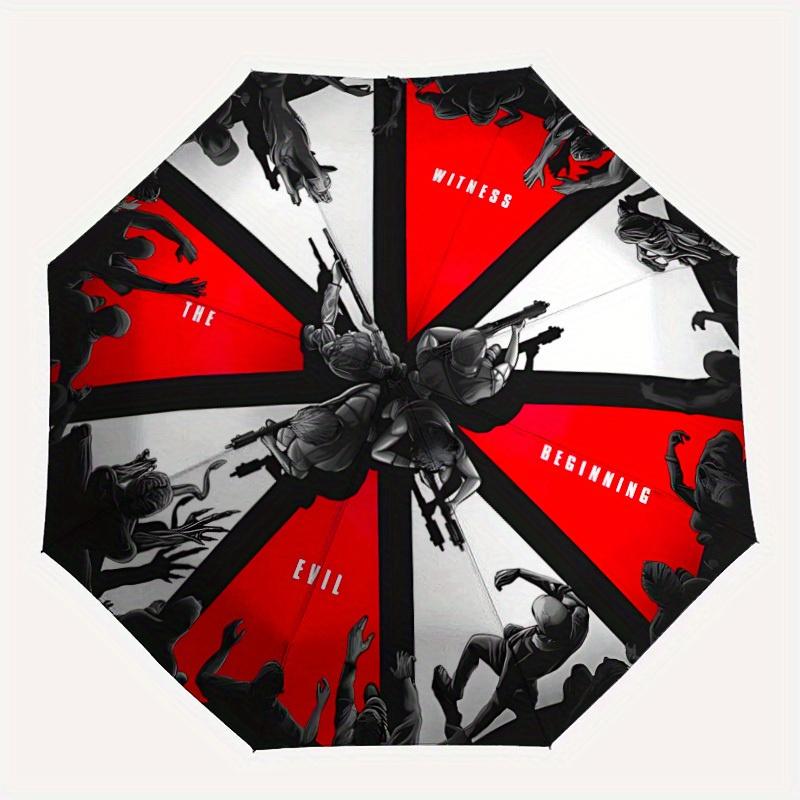 1pc Resident Evil Automatic Umbrella Durable Iron Frame & Plastic Handle, Gift for Men & Women, Sturdy Construction, Playful Design yy250826134