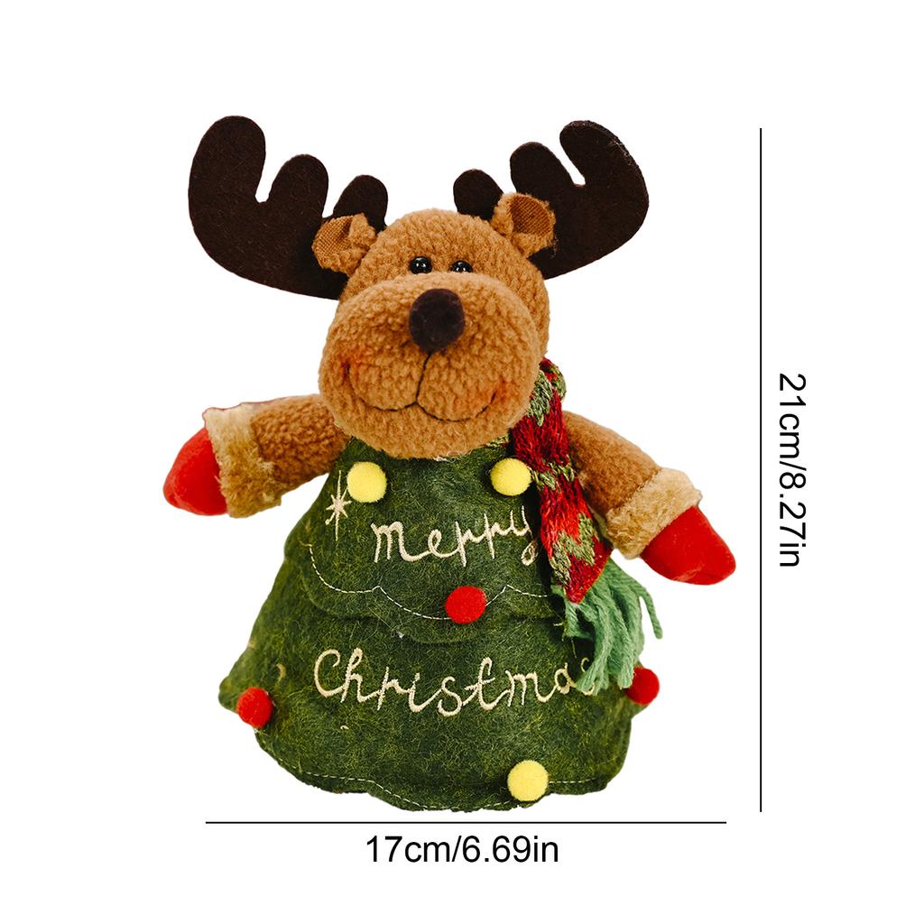 Christmas Gift Bags Zipper Design,Reusable 2025 New 3D Christmas Doll Gift Bags, Santa Snowman Deer Shaped Apple Candy Bags