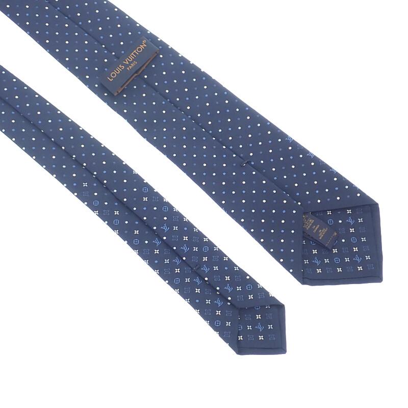 Louis Vuitton M76844 Галстук Monogram темно-синий шелковый мужской