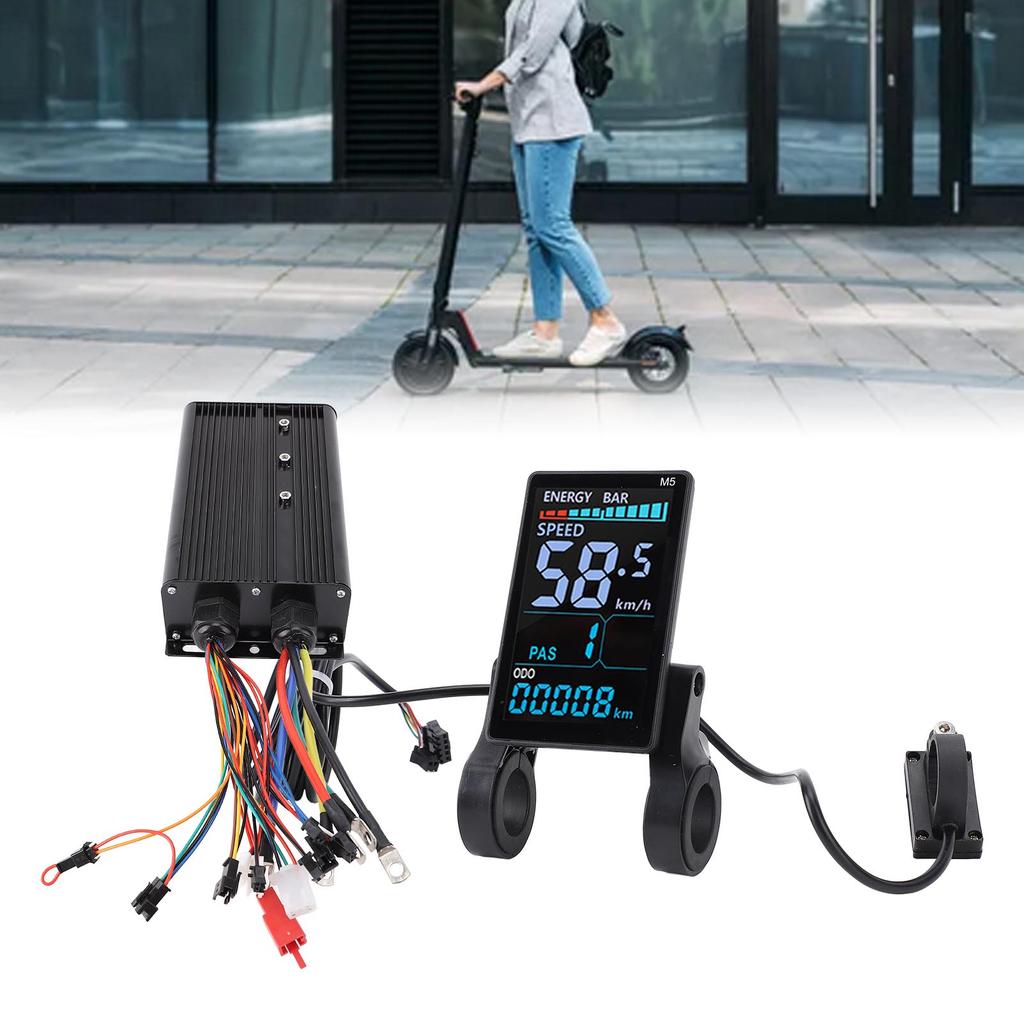 Electric Scooter Controller Kit Aluminum Alloy 72V 80A Sine Wave Controller M5 Color LCD Display for