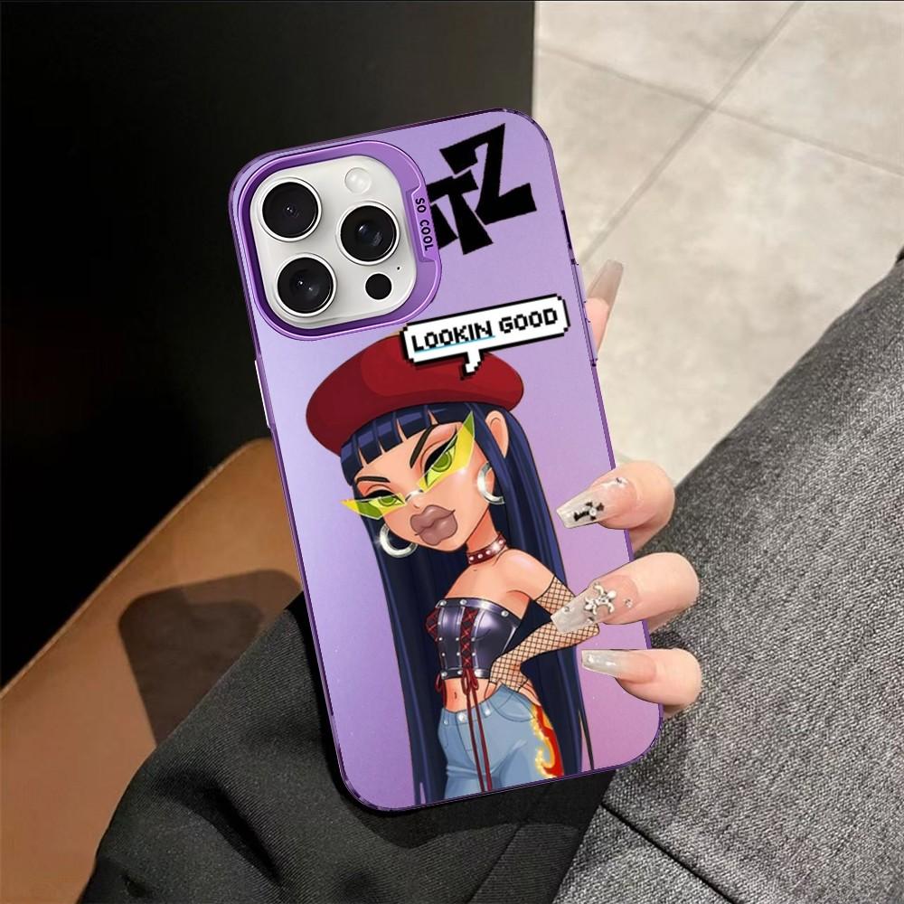 Милый Чехол для Телефона Bratz с Куклой для iPhone 16 15 14 13 12 11 Pro Max X XR XSMAX 8 7 Plus Матовый Ударопрочный Задний Чехол