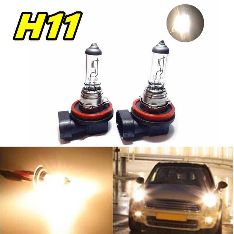 2 шт. Галогенная лампа H11 3200K Кварцевое стекло Автомобильная противотуманная фара Автомобильная лампа 12V55W Галогенные лампы фар Белые противотуманные фары Автомобильные аксессуары Лампы 7