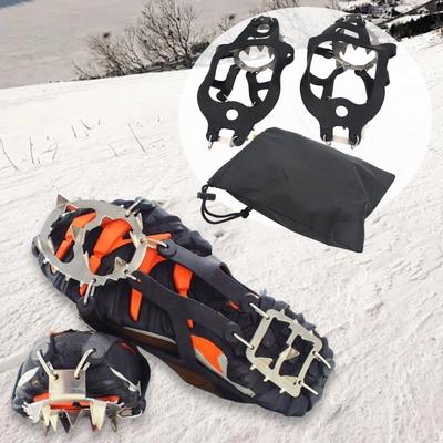 18-зубые кошки для обуви мужские женские усиленные шипы для сцепления со снегом обувь для бега