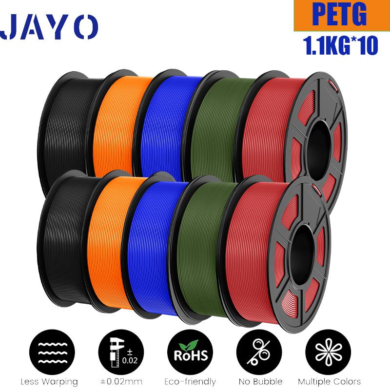 JAYO 10Rolls petg Filament 175mm 3d printing no bubbles no drawing smooth multiple colors optional for 3D printing 1.1kg/1roll