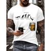 Летняя мужская футболка с градиентным цветом, графикой пива и 3D-принтом, с коротким рукавом и круглым вырезом, повседневная одежда для отпуска, мужской топ для улицы