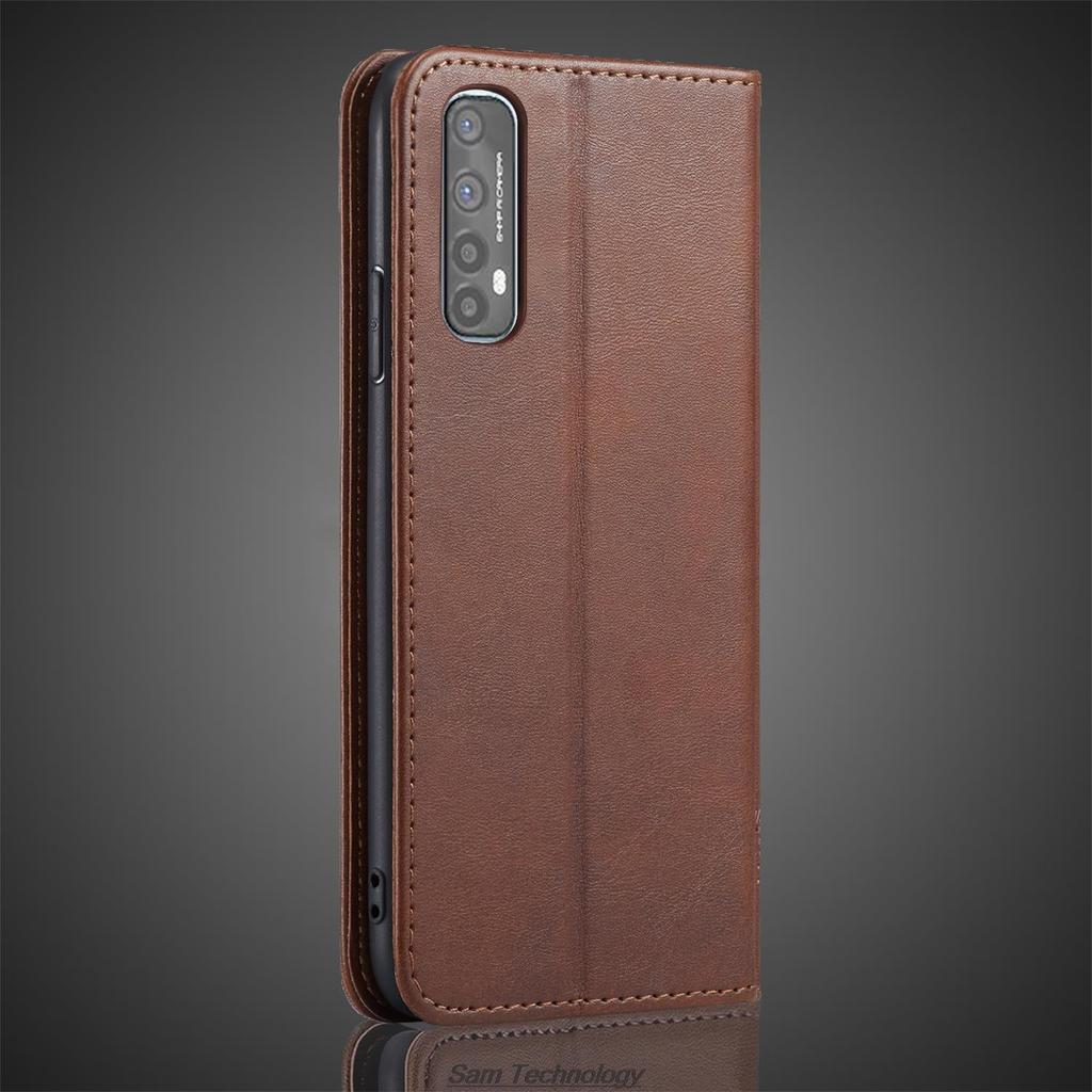 Magnetic Attraction Leather Case for OPPO Realme 7 / Realme Narzo 20 Pro Holster Flip Cover Case Wallet Phone Bags Fundas Coque