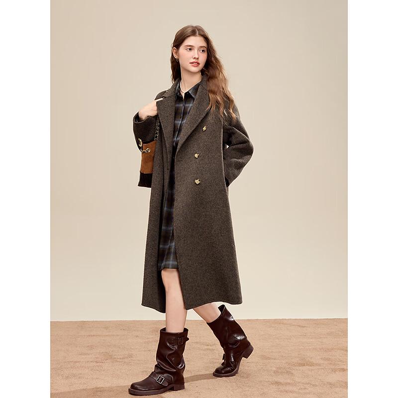 Betu Women's Elegant Mid-Length Wool Blend Coat