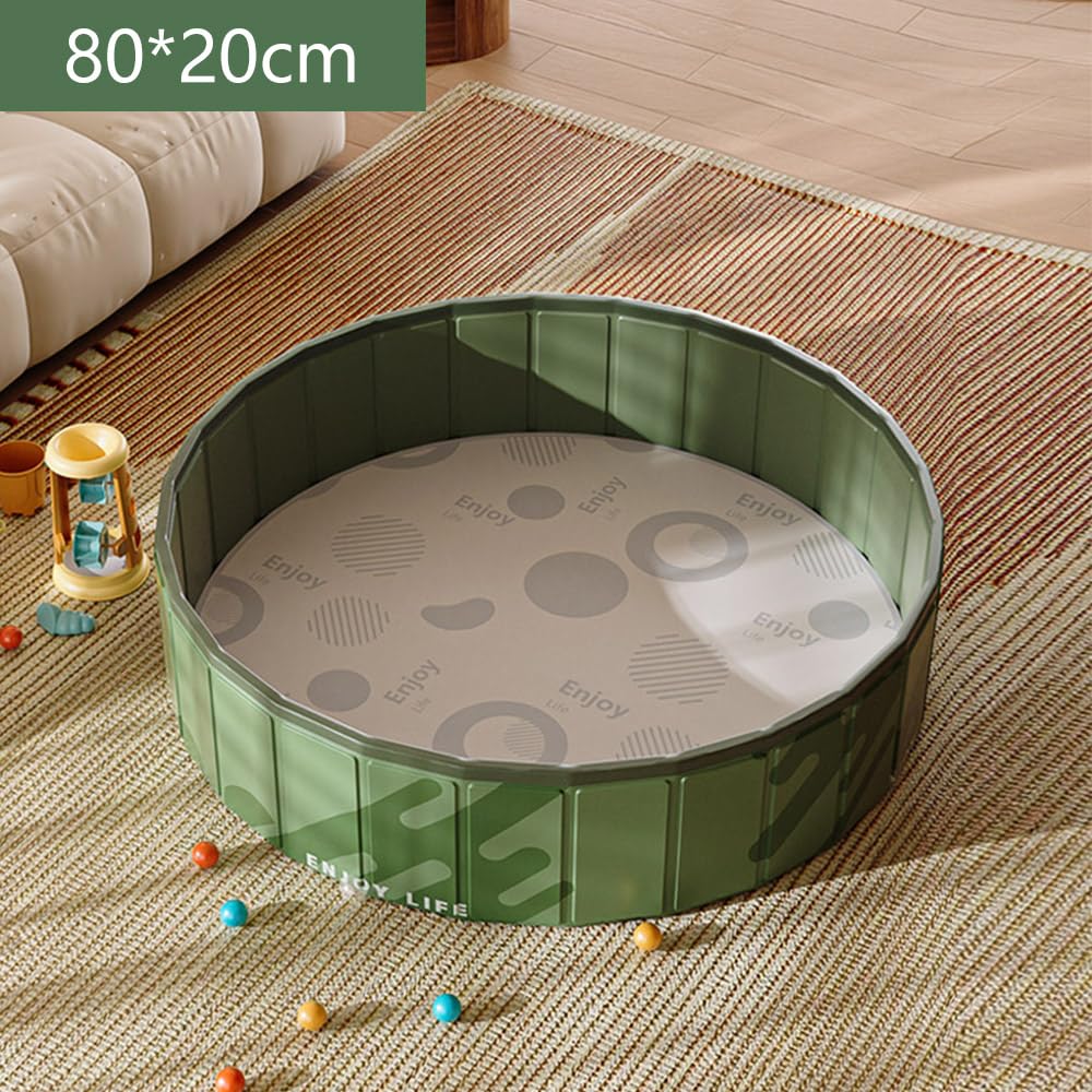 Hyindoor Складной бассейн для домашних животных, не требует надувания, 80x20 см, для собак и кошек, Водные игры/Душ, Защита от жары, Легко хранить, Виниловый бассейн для дома