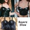 Women Leather Bra Gothic Bralette Corsage Sexy Lingerie Corset Tops Party Wear Tank Tops Underwear