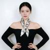 No Tie Silk Scarf Magnetic Pearl Buckle Women Neckerchief Sun Protection Satin Neck Scarf  Summer