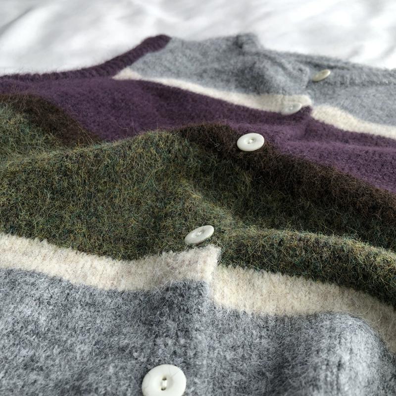 DIMANAF 2025 Большой размер Осень Женщины Полоски Без рукавов Вязаные Свитера Фиолетовый Повседневный стиль Свободный Свитер