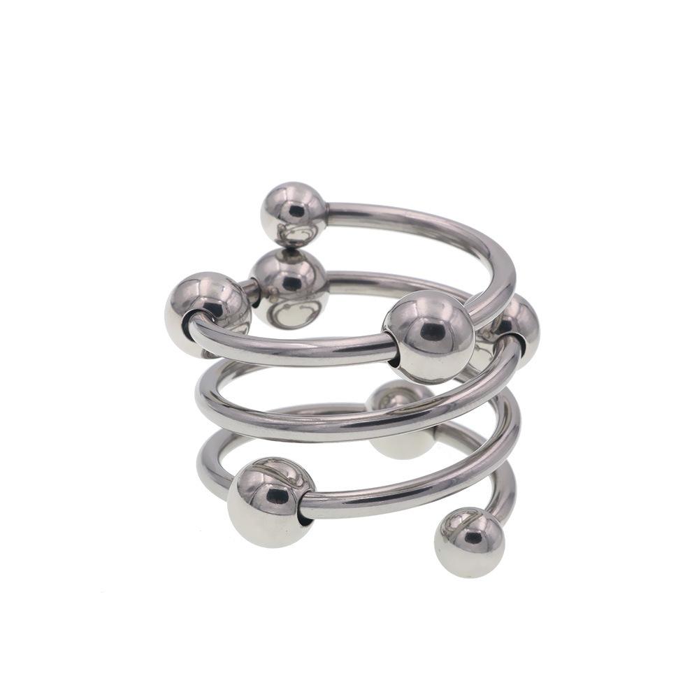 Кольцо для мужского пениса из нержавеющей стали с 8 бусинами, массажное сексуальное приспособление, секс-инструменты для взрослых, альтернативное устройство для достижения кульминации