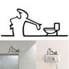 Toilet Cartoon Stickers Toilet Door Corner Decoration Self-Adhesive Toilet Signs Black Frame Home Bathroom Decoration