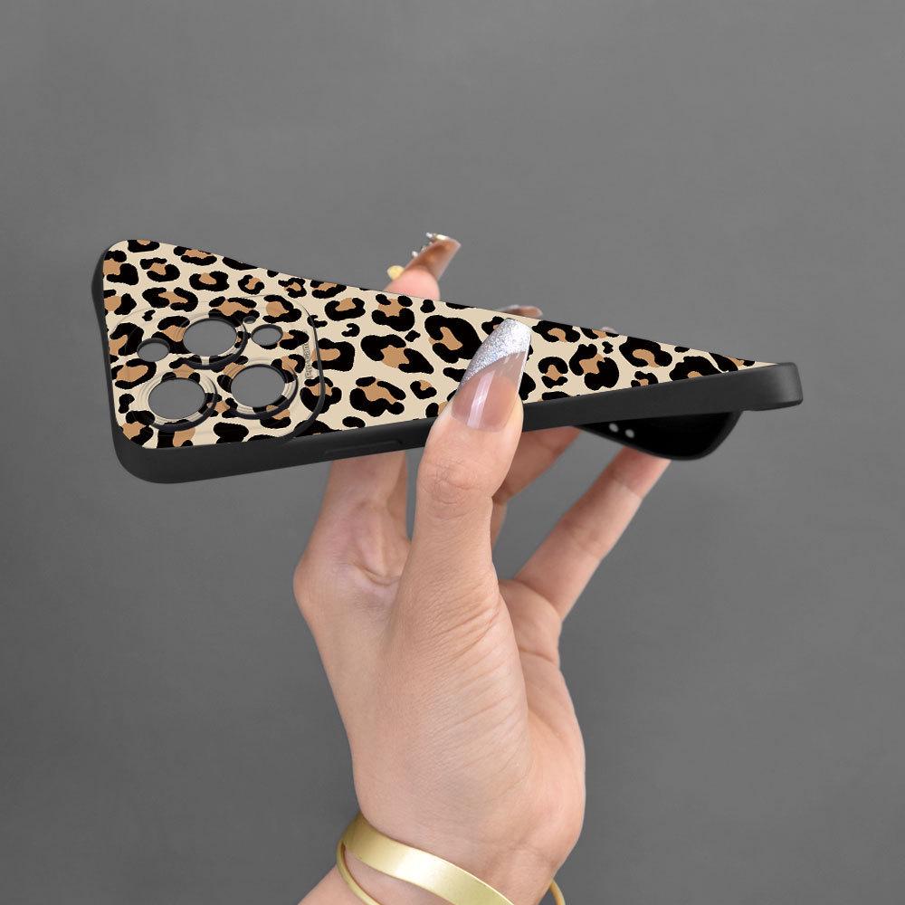 Чехол с леопардовым принтом для iPhone 15, многофункциональным мягким чехлом и защитой от падения