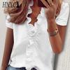 Women's Fashion Casual Solid Color Print Short Sleeve V Neck Blouses & Shirts