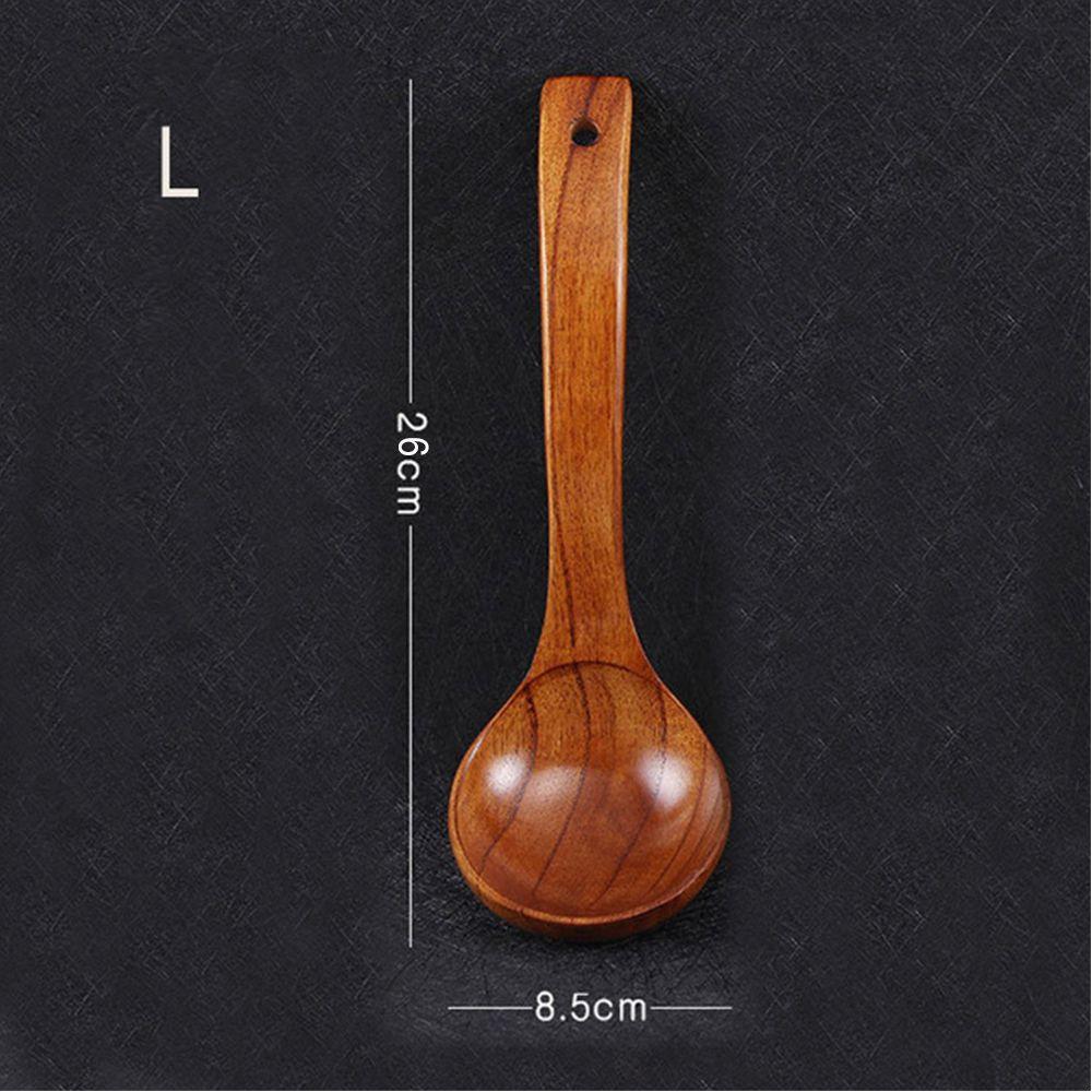 Long Handle Ramen Rice Tableware Soup Scoops Natural Kitchen Supplies Wooden Spoon