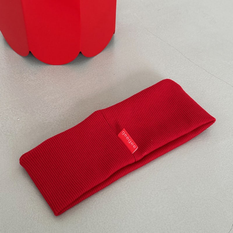 Хлопковая резинка для волос в рубчик geegee - красная