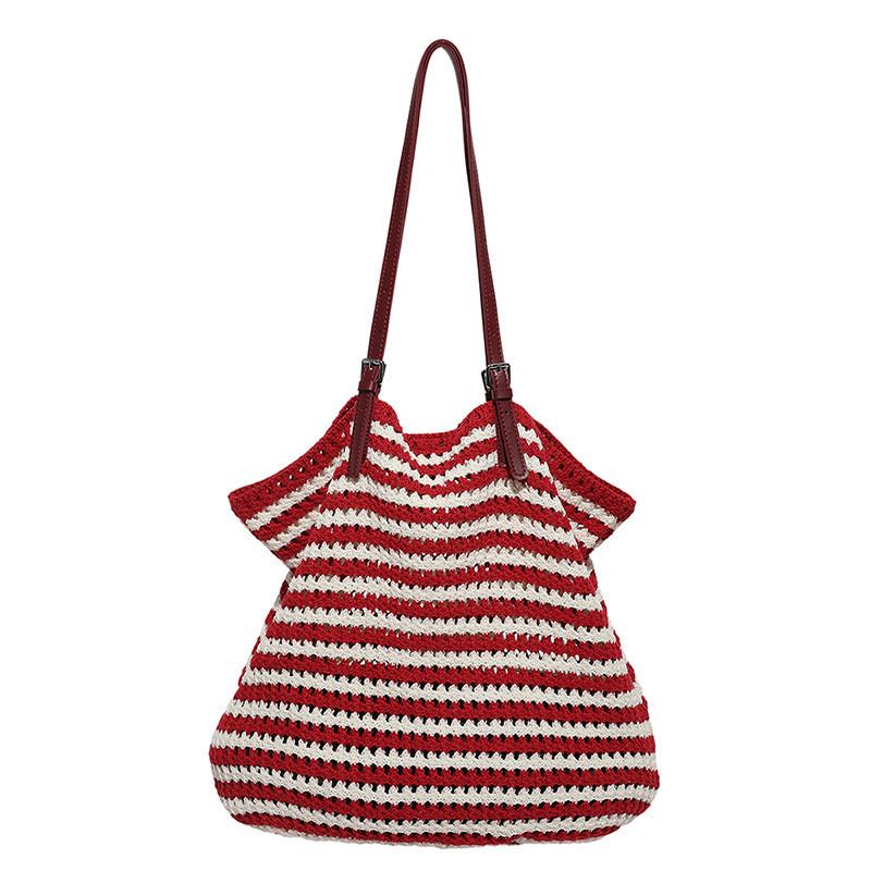 Woven Straw Bag For Women With Large Capacity And Shoulder Straps