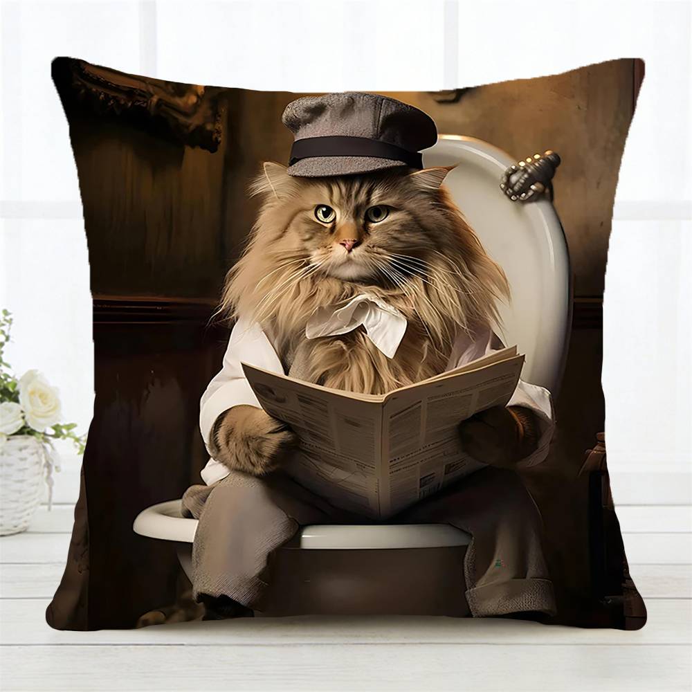 Toilet Animals Dog Pillow Case Fashion Square Pillowcase Bedroom Sofa Room Ins Decoration Leisure