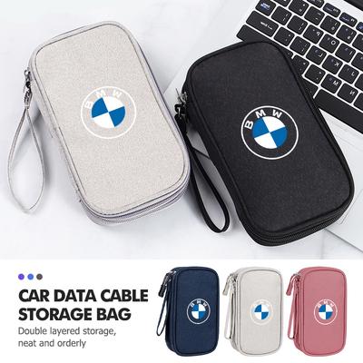 QWA5 Для автомобиля BMW Кабель для передачи данных Сумка для хранения Зарядное устройство для телефона Держатель для хранения наушников X3 X5 M5 M3 E46 E90 E60 F10 E39 F30 E36 G30 E87 E70