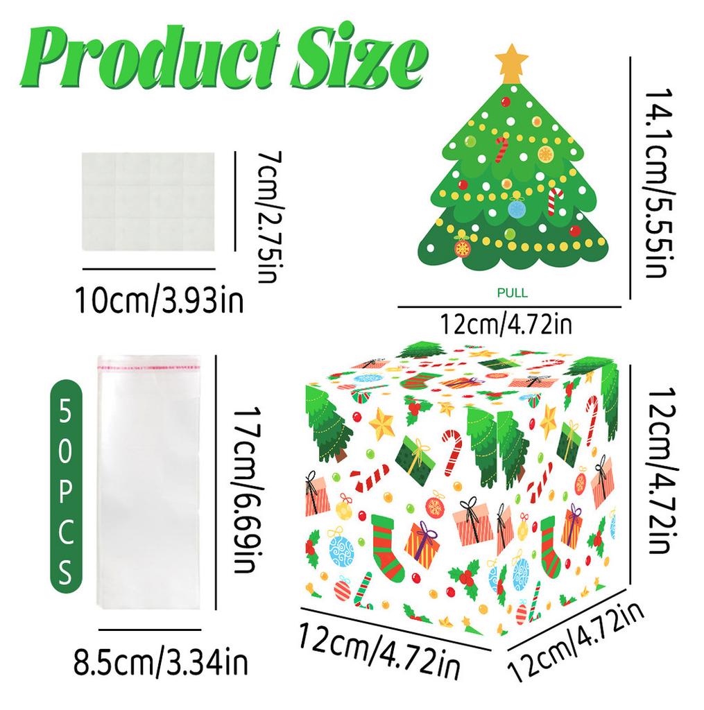 Christmas Money Theme Box With Tree Design For Festive Celebration Exchange Gift