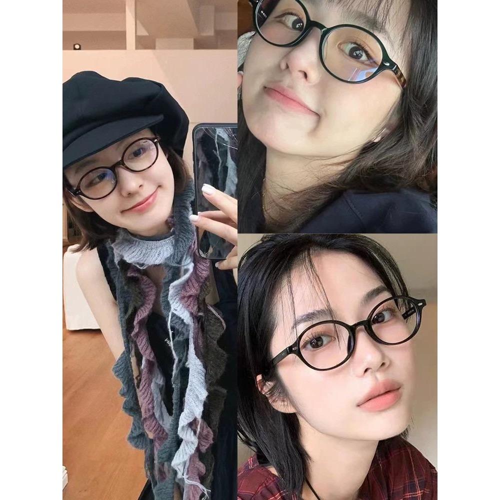 2025 Fashionable Women Acetate Glasses Frame Korea Style Vintage Small Oval Eyeglasses Brand Design Ultralight Eyewear
