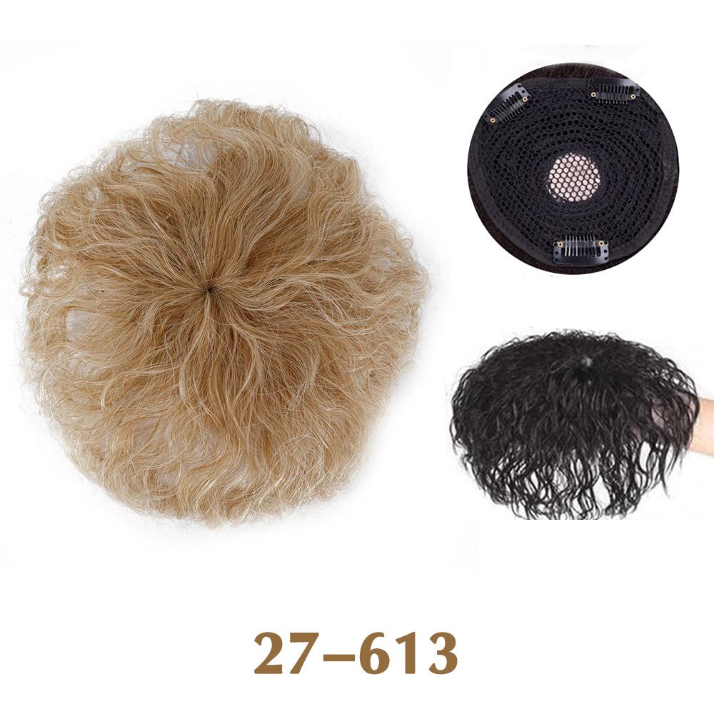 XINRAN Synthetic Short Curly Clip In Bangs Natural Hairpiece For Women Hair Pieces Bangs Toppers For Hair Loss