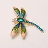 Модные броши в виде стрекозы для женщин, винтажные зеленые, фиолетовые эмалированные кристаллы, брошь в виде насекомых, булавки, ювелирные изделия в виде животных, украшения