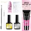 Набор гелей для ногтей, 6 Вт, светодиодная лампа для маникюрного набора, набор для быстрого наращивания ногтей, гель-акриловые строительные полигели, набор инструментов для дизайна ногтей, набор инструментов