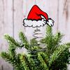 Santa Hat Christmas Tree Topper Red Felt Santa Hat Xmas Tree Top Ornament Holiday Tabletop Centerpiece for Christmas Home Fireplace Decor