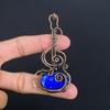 Подвеска из лазурита, ювелирное изделие из драгоценного камня ручной работы, подвеска, обернутая медной проволокой 999 пробы, ювелирная подвеска уникального дизайна