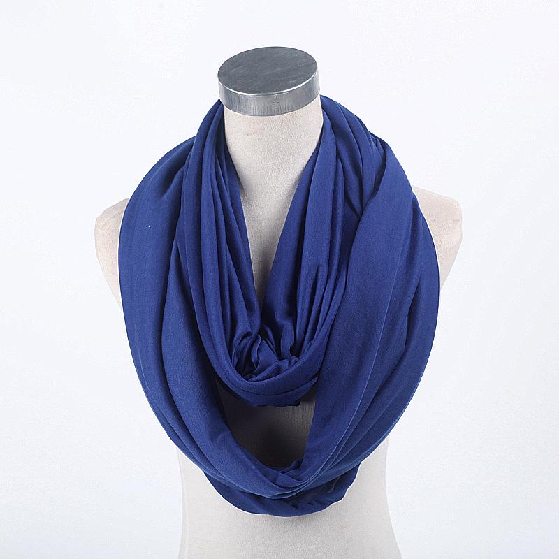 Solid Cotton Seamless Infinity Scarf, Shawl & Nursing Cover