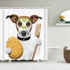 Забавные занавески для душа, занавеска для ванной комнаты с крючками, декор, водонепроницаемая 3d занавеска для кошки и собаки, ванна 180*180 см, креативная индивидуальная занавеска для душа
